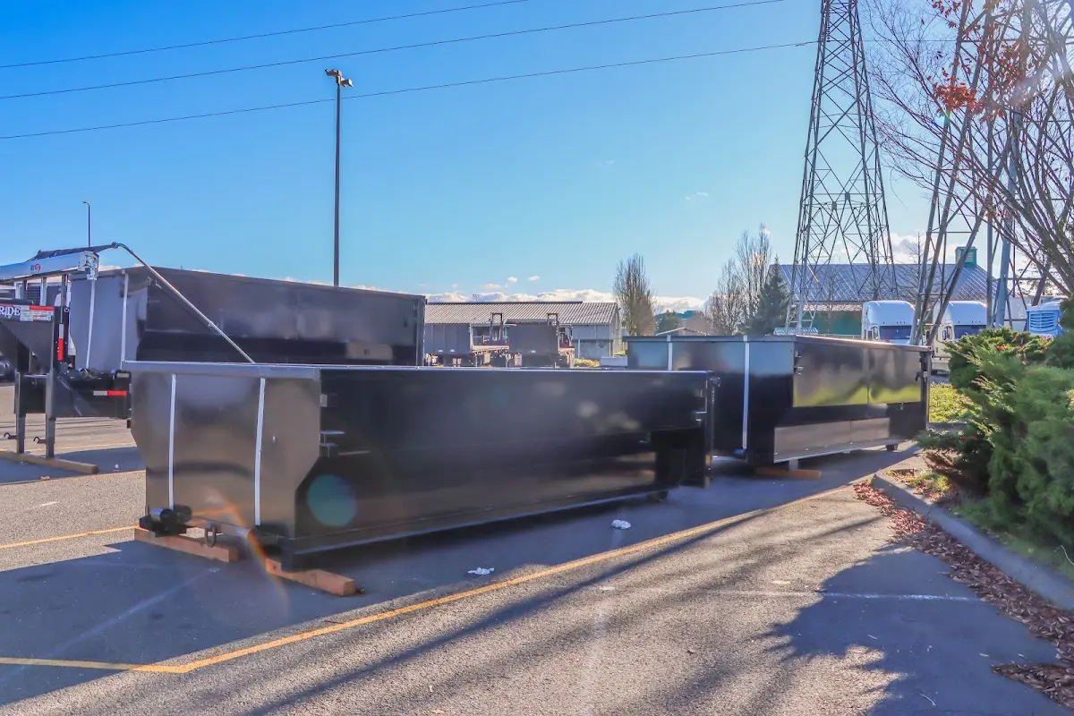 Roll-off dumpster ready for waste disposal at job site for Construction Dumpster Rental in Hollymead